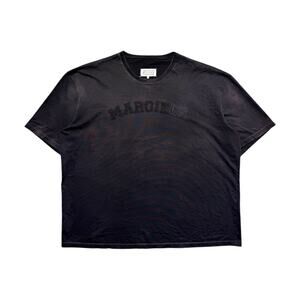 Heavy jersey faded distressed logo T-shirt